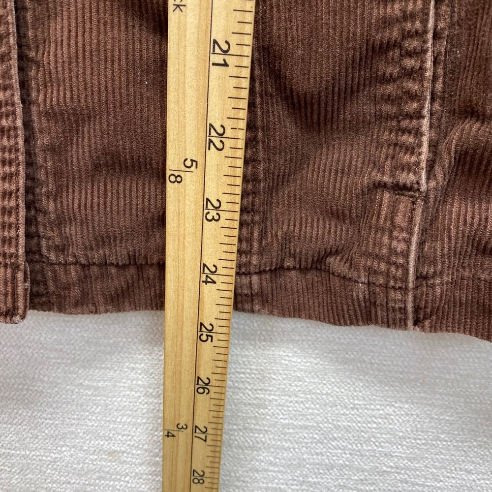 Eddie Bauer Corduroy Jacket Womens M Brown Button Front Trucker Utility Coat - Picture 6 of 11